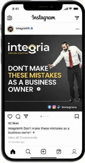 Integria Instagram post about business mistakes