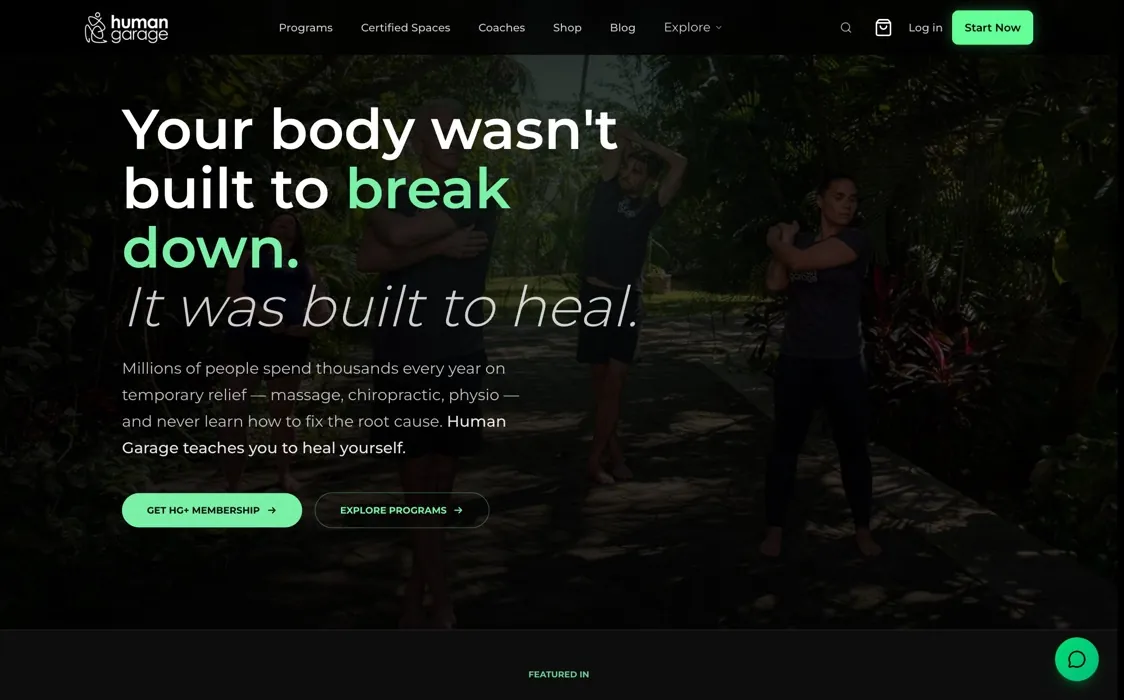 Human Garage website